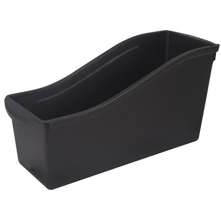 STOREX INDUSTRIES Storex Industries STX70109E06C-6 Large Book Bin with Front Pockets; Black - 6 Each STX70109E06C-6